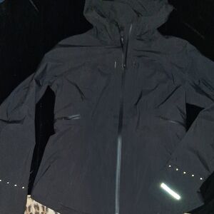 lululemon athletica Black Hooded Ski Jacket with Reflective Accents